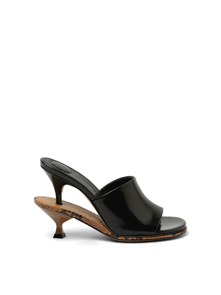 Les Doubles Mules in Black/Light Brown Side View | JACQUEMUS