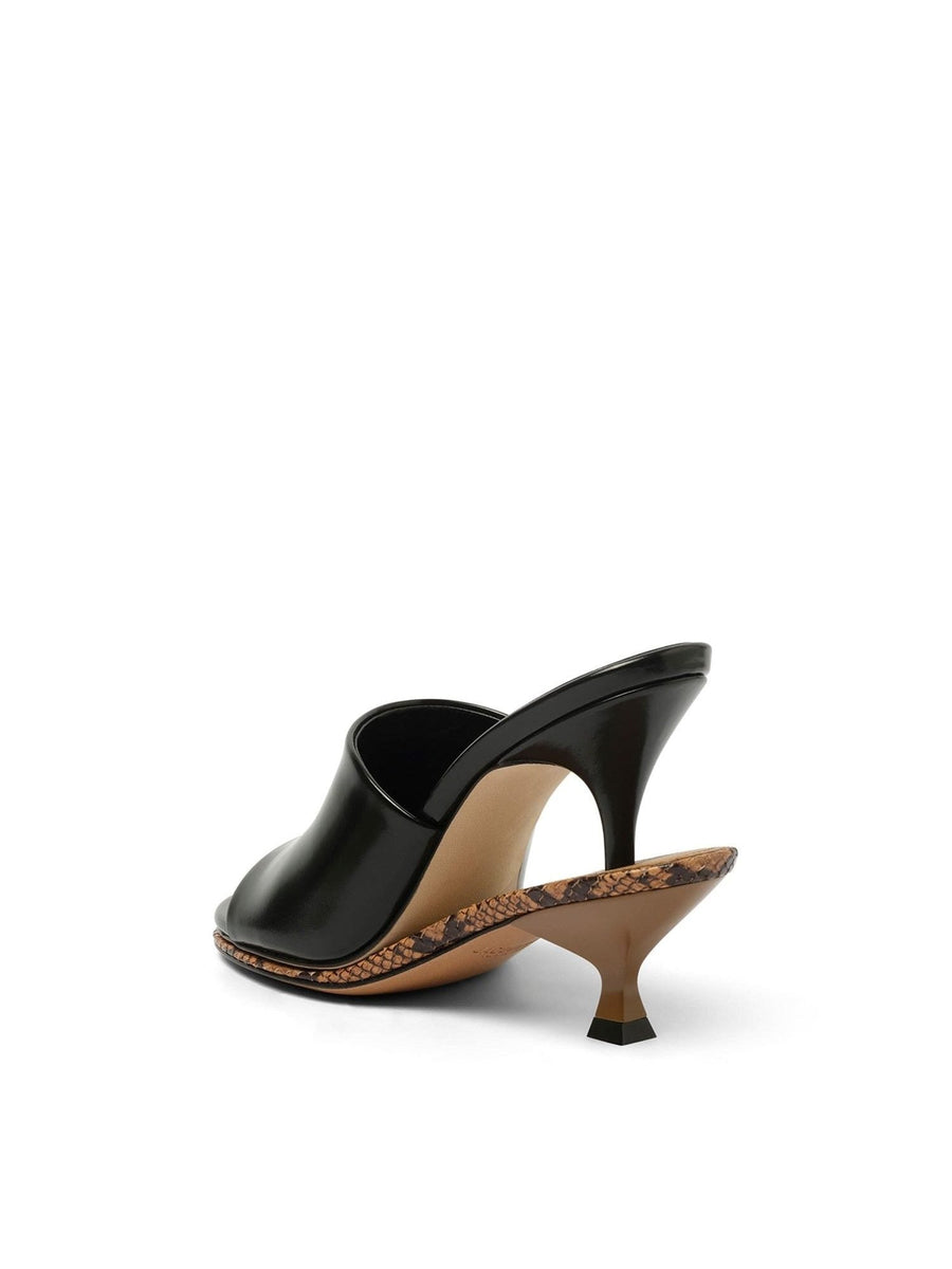 Les Doubles Mules in Black/Light Brown Back View | JACQUEMUS