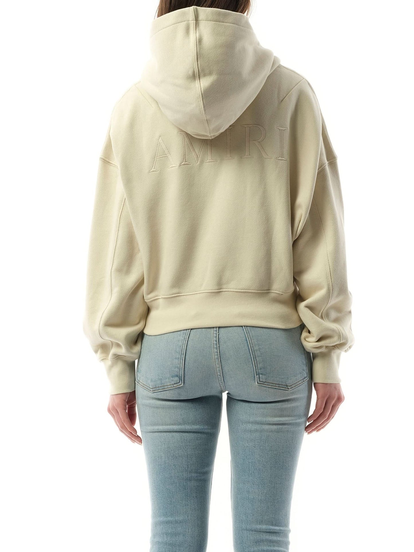 Amiri Embroidered Hoodie in Alabaster
