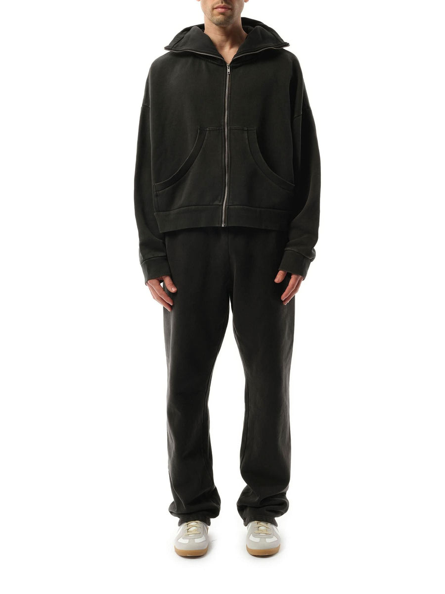 Entire Studios Full Zip Hoodie in Washed Black