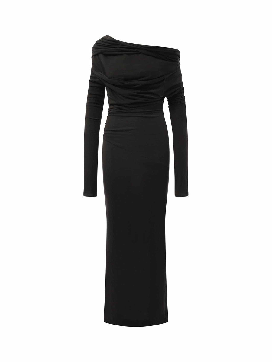 Bound Midi Dress in Soot