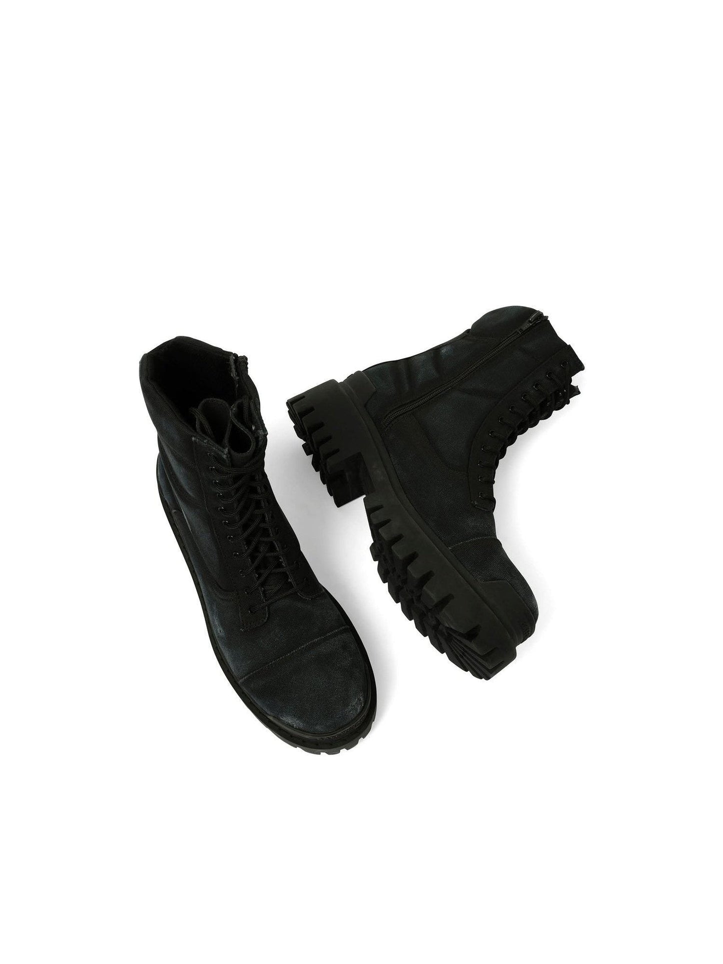 Balenciaga Combat Strike Canvas Boots in Black