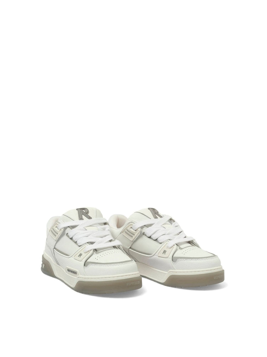 Studio Sneaker in White/Grey Front View | REPRESENT