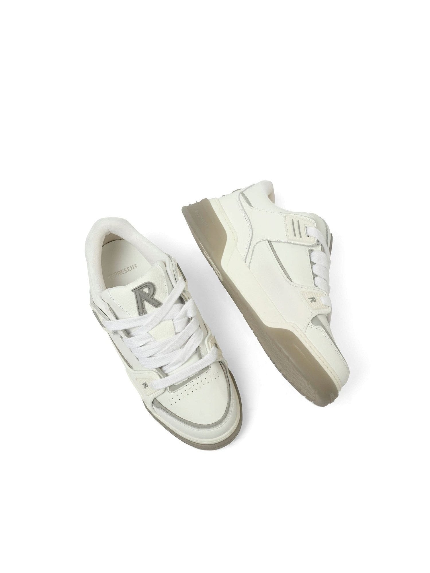 Studio Sneaker in White/Grey Top View | REPRESENT