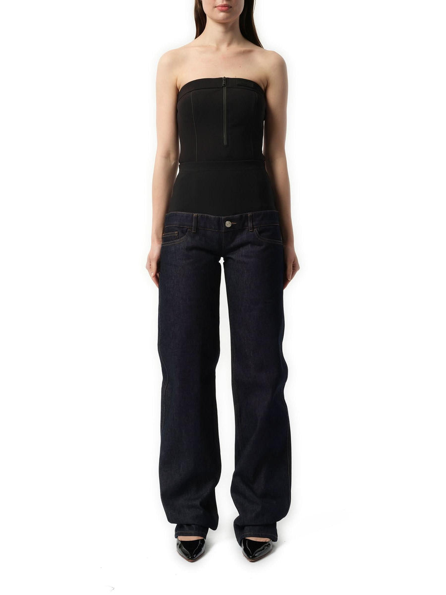 Jersey Hybrid Denim Trouser in Blue Raw
