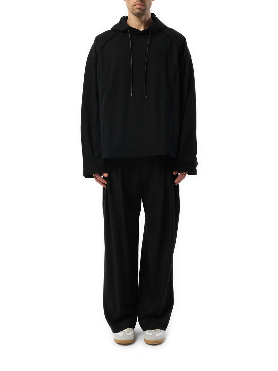 Multi String Over Hoodie in Black