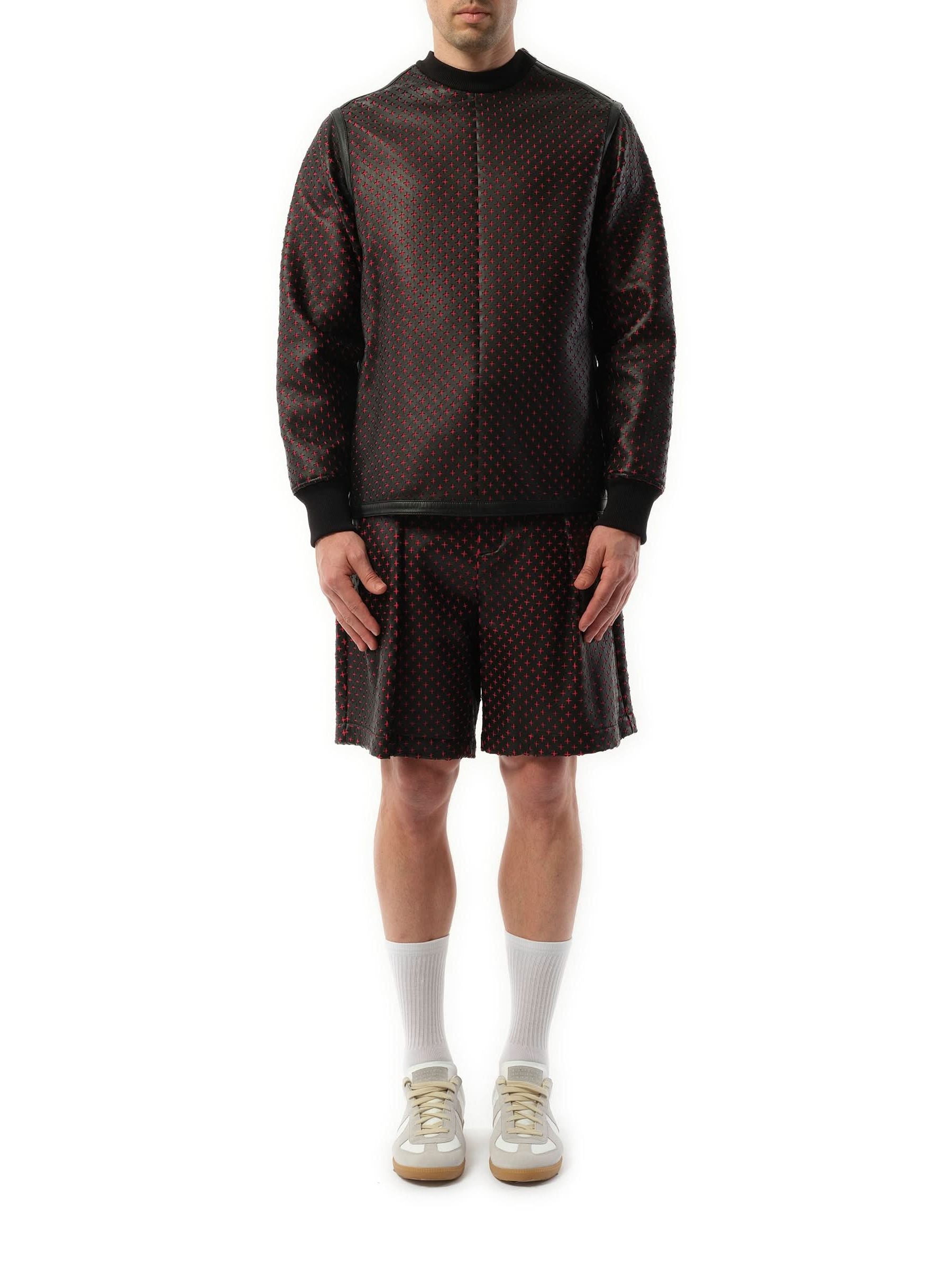 Leather Sweatshirt in Black