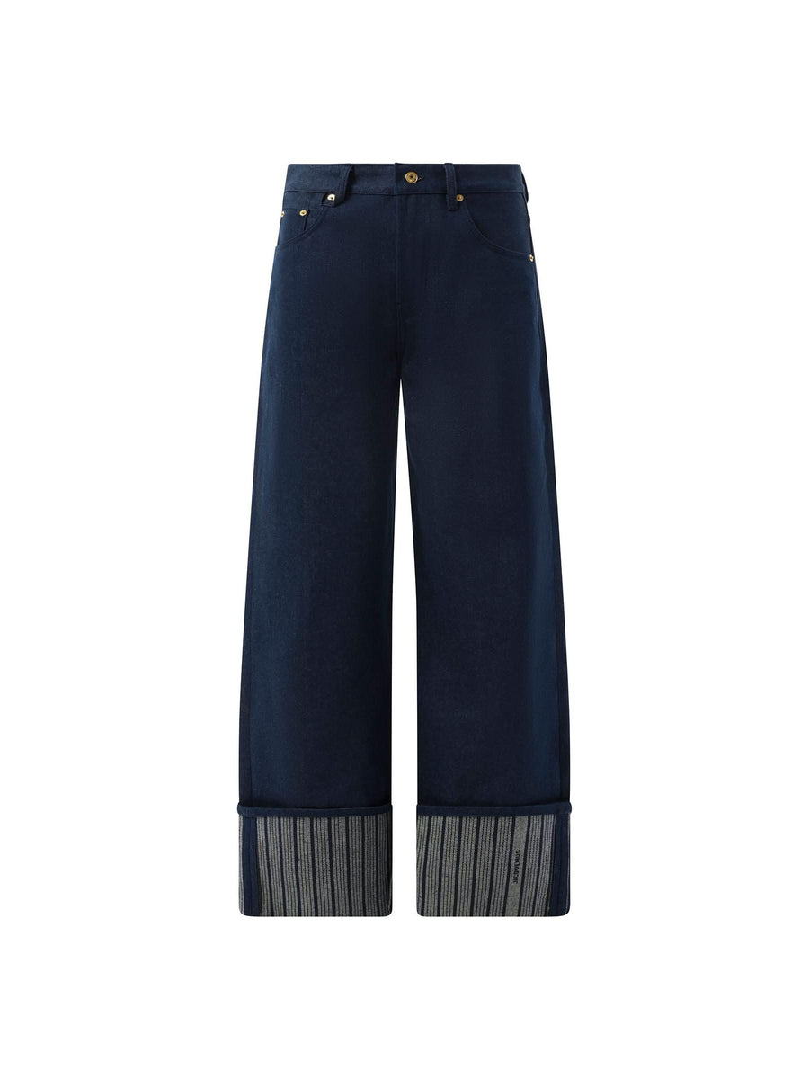 Le De-Nimes Large in Navy/Navy Stripe