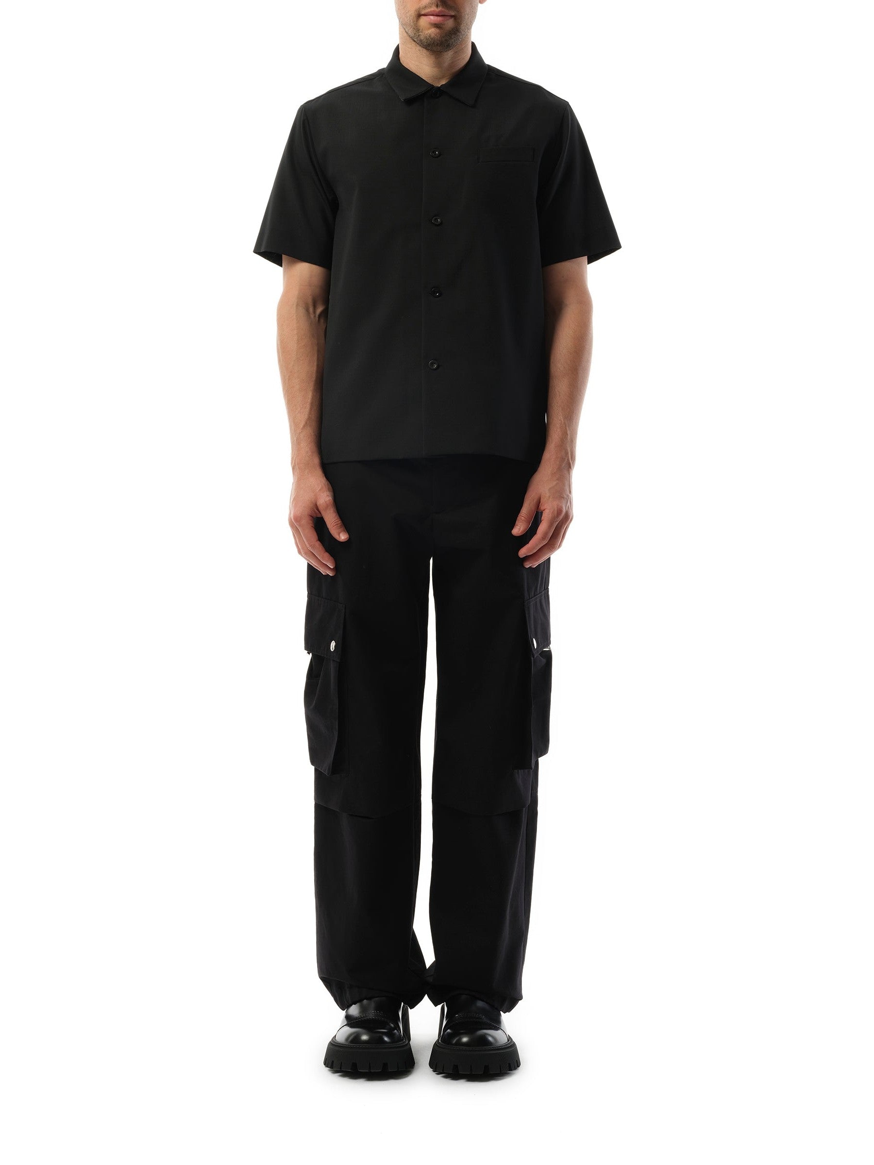 Sacai Cotton Suiting Shirt in Black