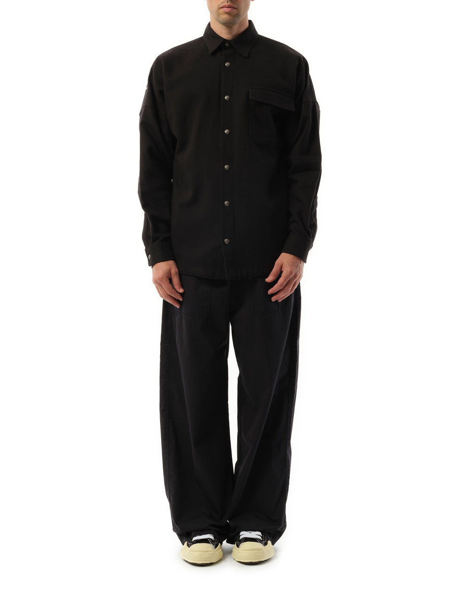 Palm Angels Classic Logo Overshirt in Black/Off White