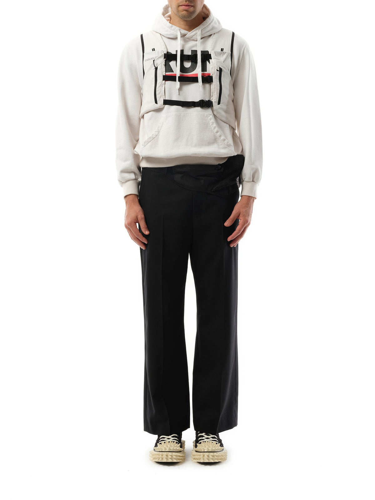 Doublet Trail Vest Hoodie in White
