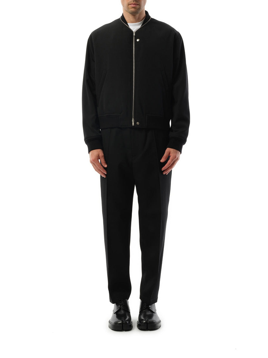 Jil Sander Jil Sander Zip Bomber Jacket in Black