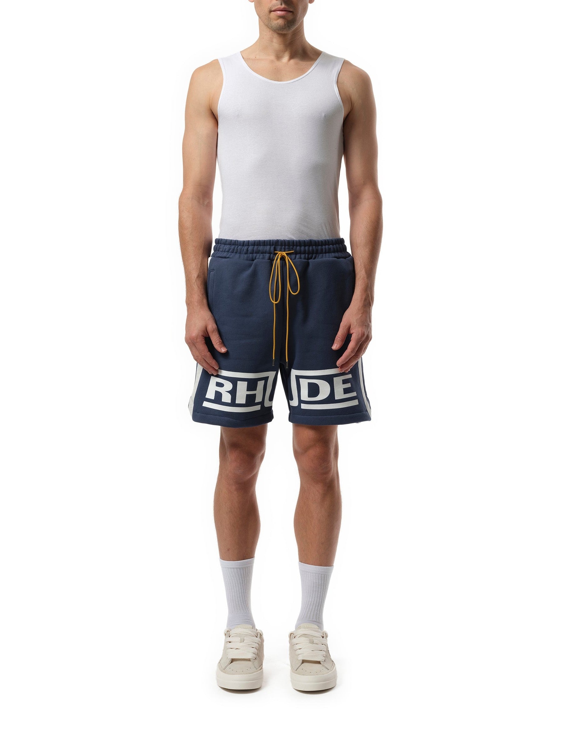 Rhude Rhude Champions Shorts in Navy/Vintage White