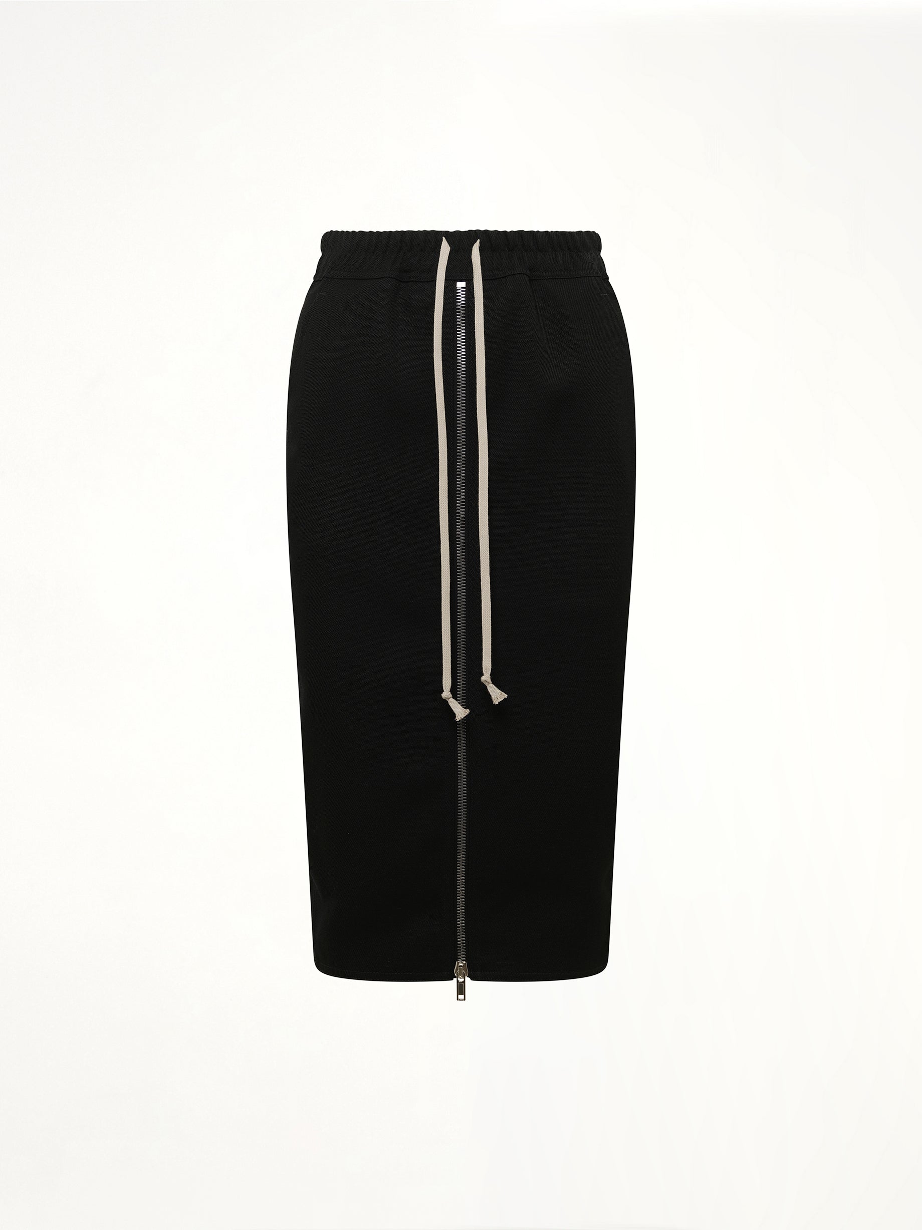 Zipped Short Pillar Skirt in Black