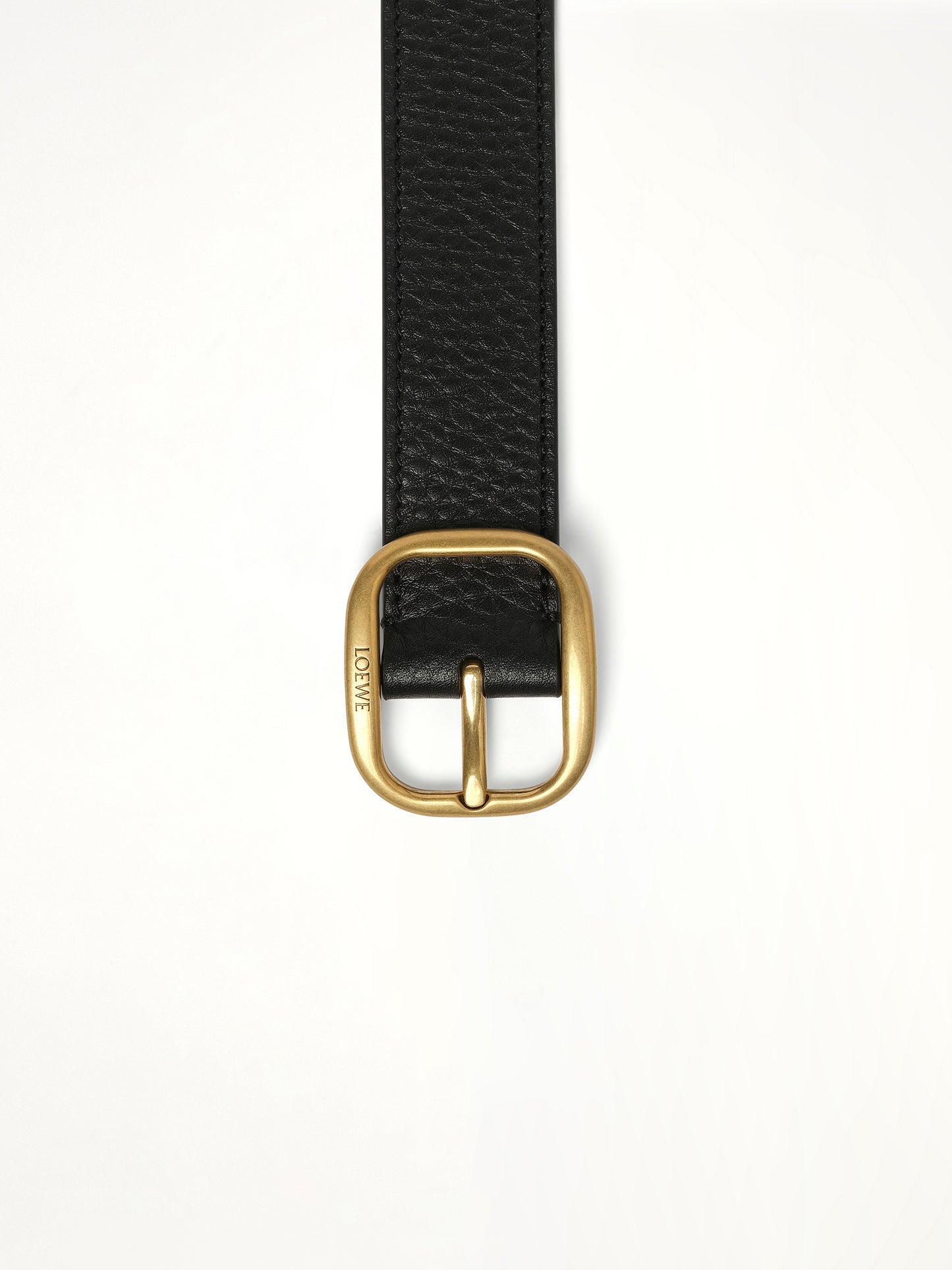 Rounded Soft 3cm Belt in Black/Gold