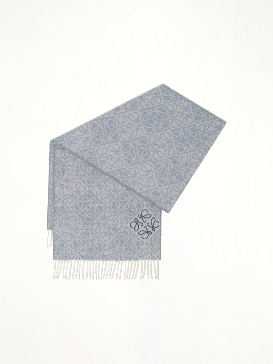 Anagram Wool Cashmere Scarf in Light Blue