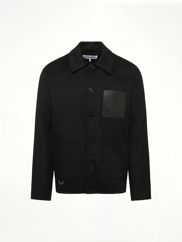 Wool Workwear Jacket in Black