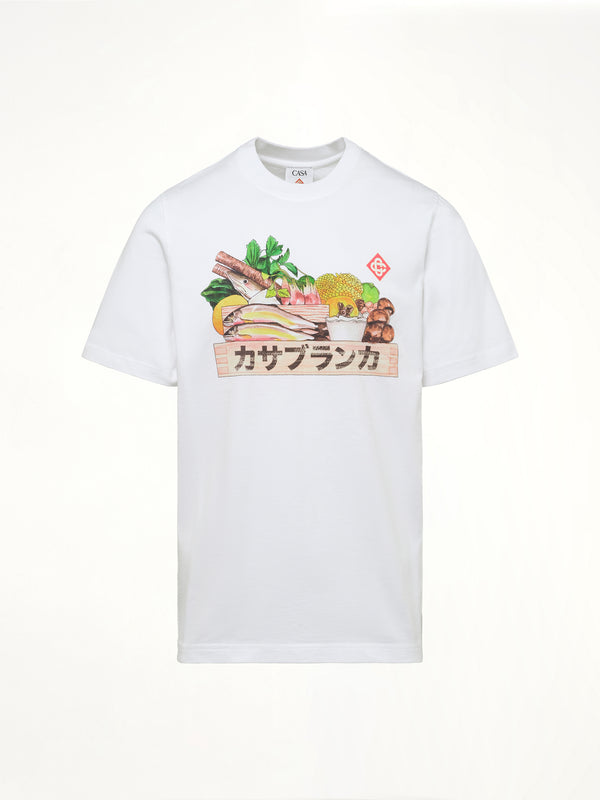 カサブランカイングリディエントプリントTシャツ ホワイト