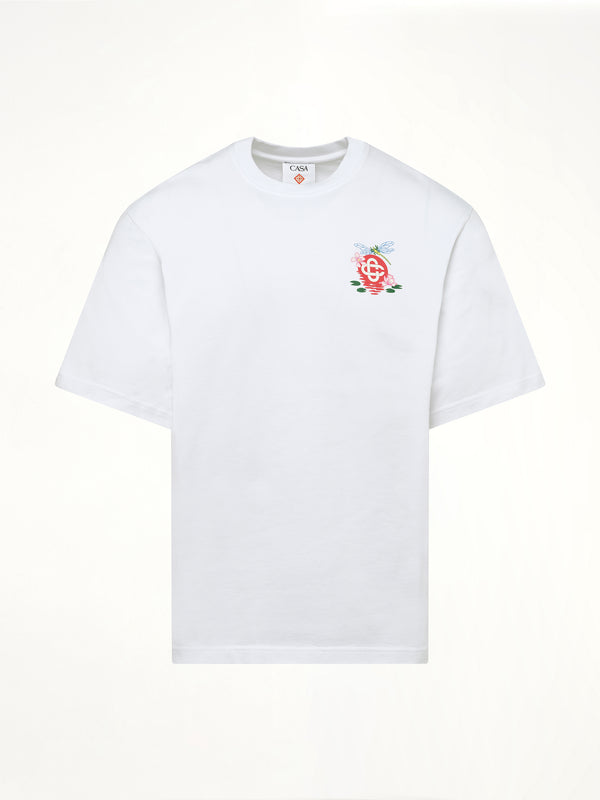 トンボフローラルプリントTシャツ ホワイト