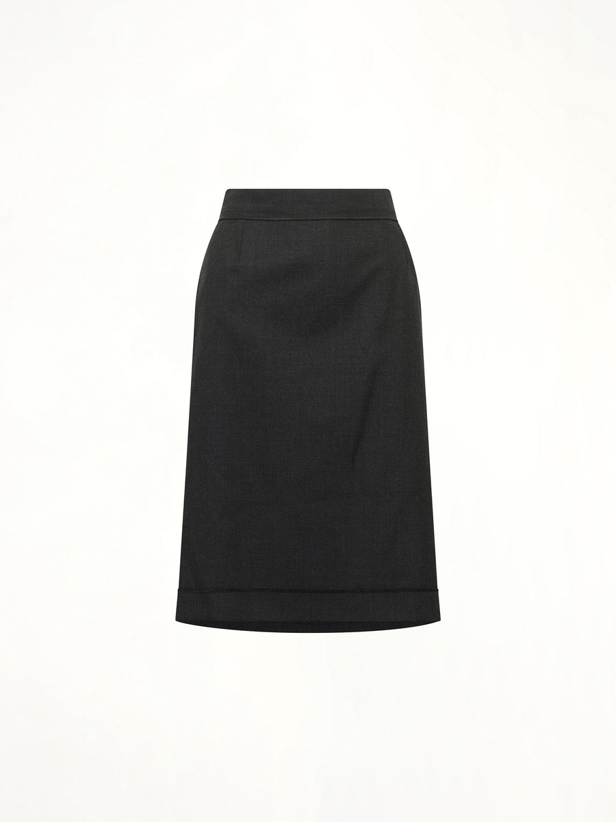 Midi Skirt in Carbon Melange/Black