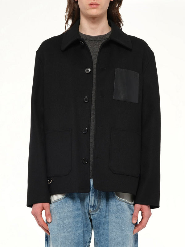 Wool Workwear Jacket in Black
