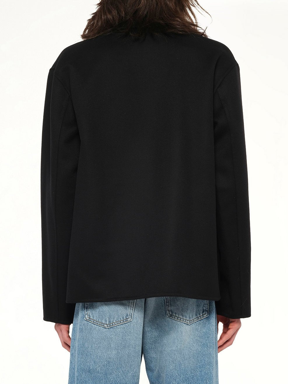 Wool Workwear Jacket in Black