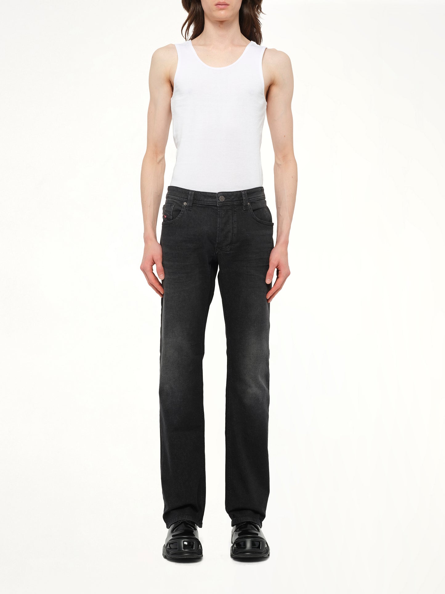 1985 LARKEE Straight Jeans in Black/Dark Grey