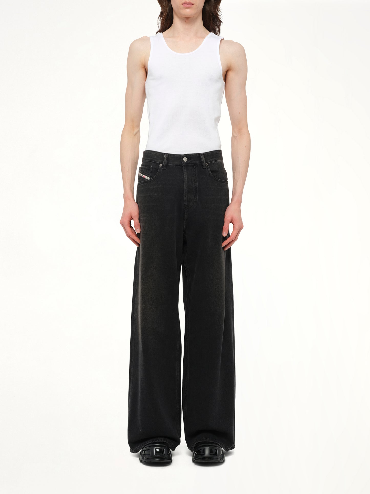 D-RISE Wide Jeans in Black/Dark Grey