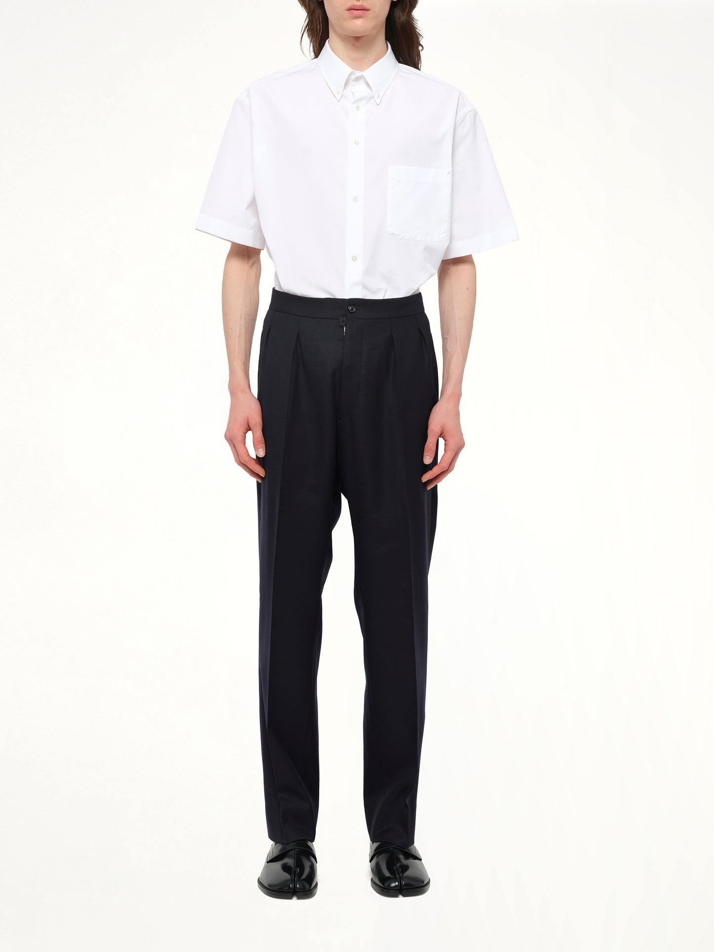 Wool Twill Pants in Blue