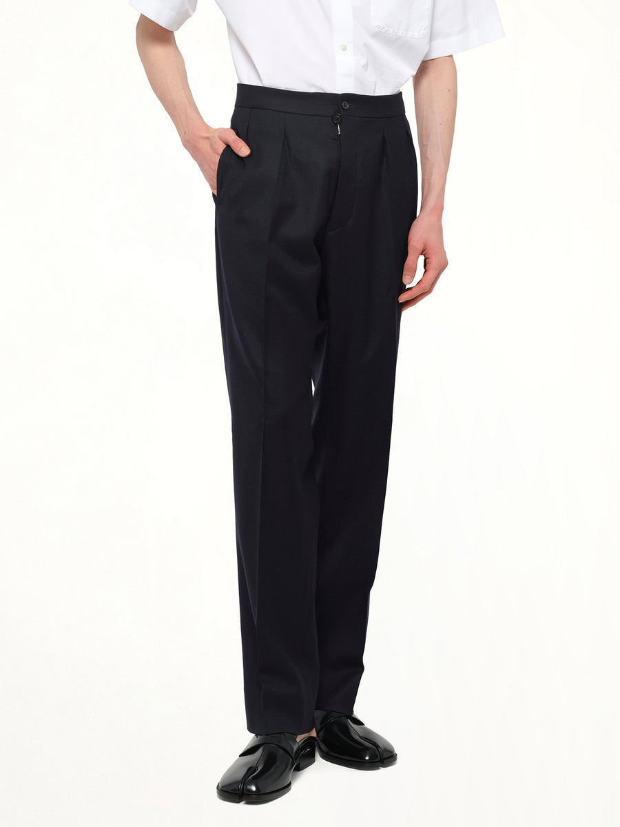 Wool Twill Pants in Blue