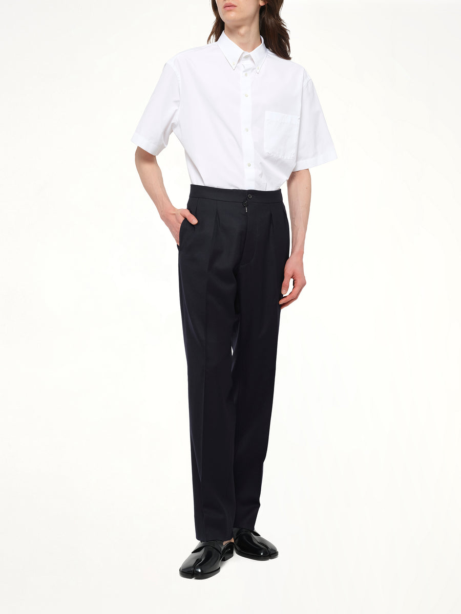 Wool Twill Pants in Blue