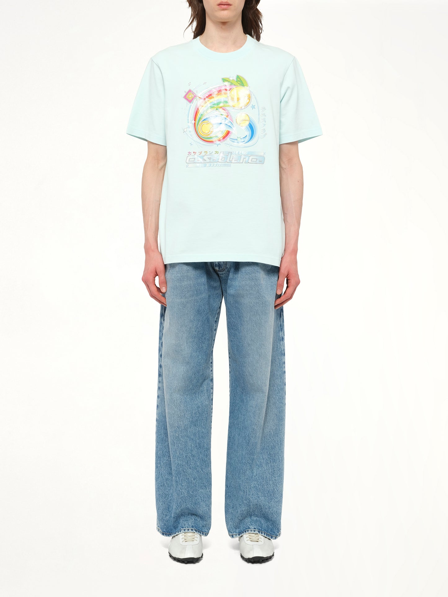 Manga Tennis Ball T-Shirt in Pale Blue