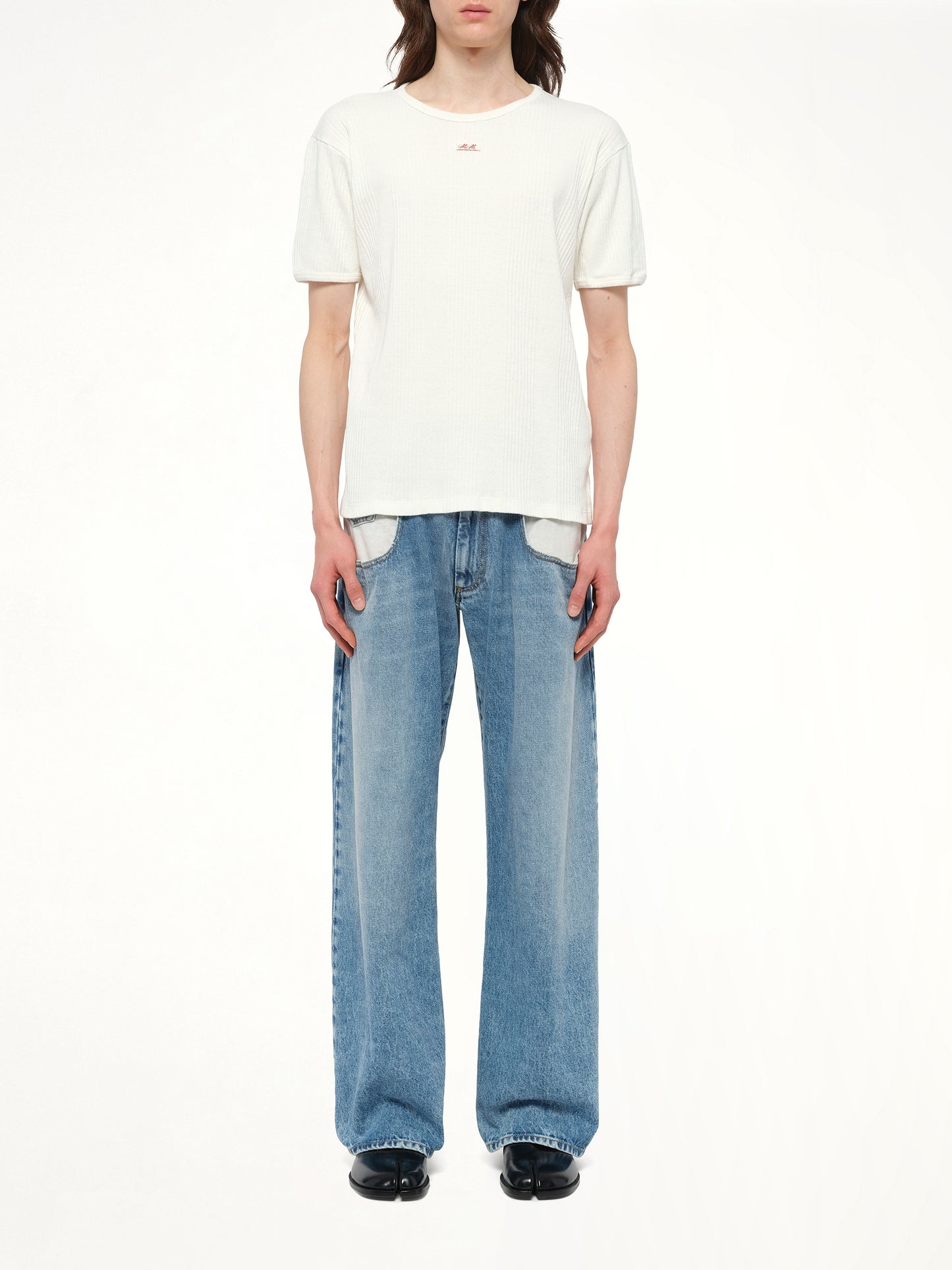 Rib T-Shirt in Off White