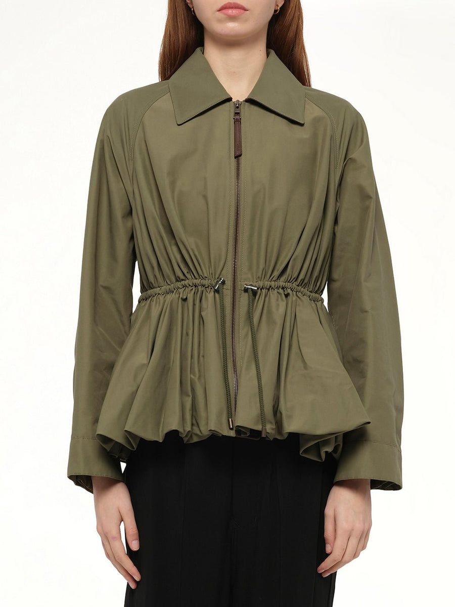 Drape Jacket in Khaki Green