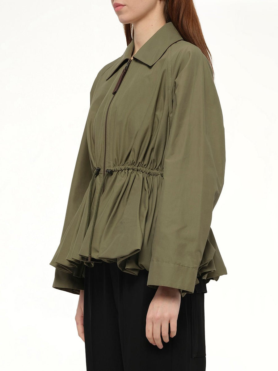 Drape Jacket in Khaki Green