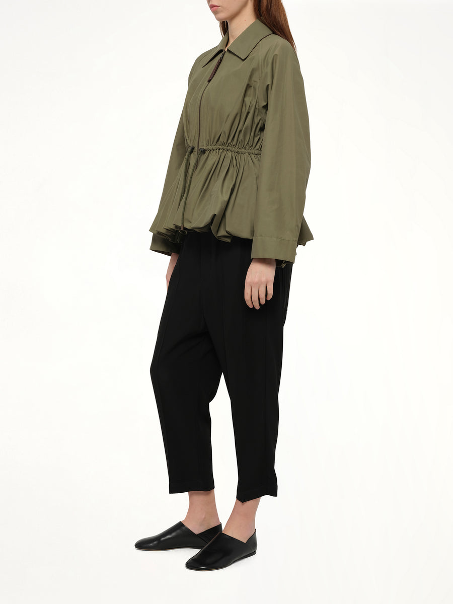 Drape Jacket in Khaki Green