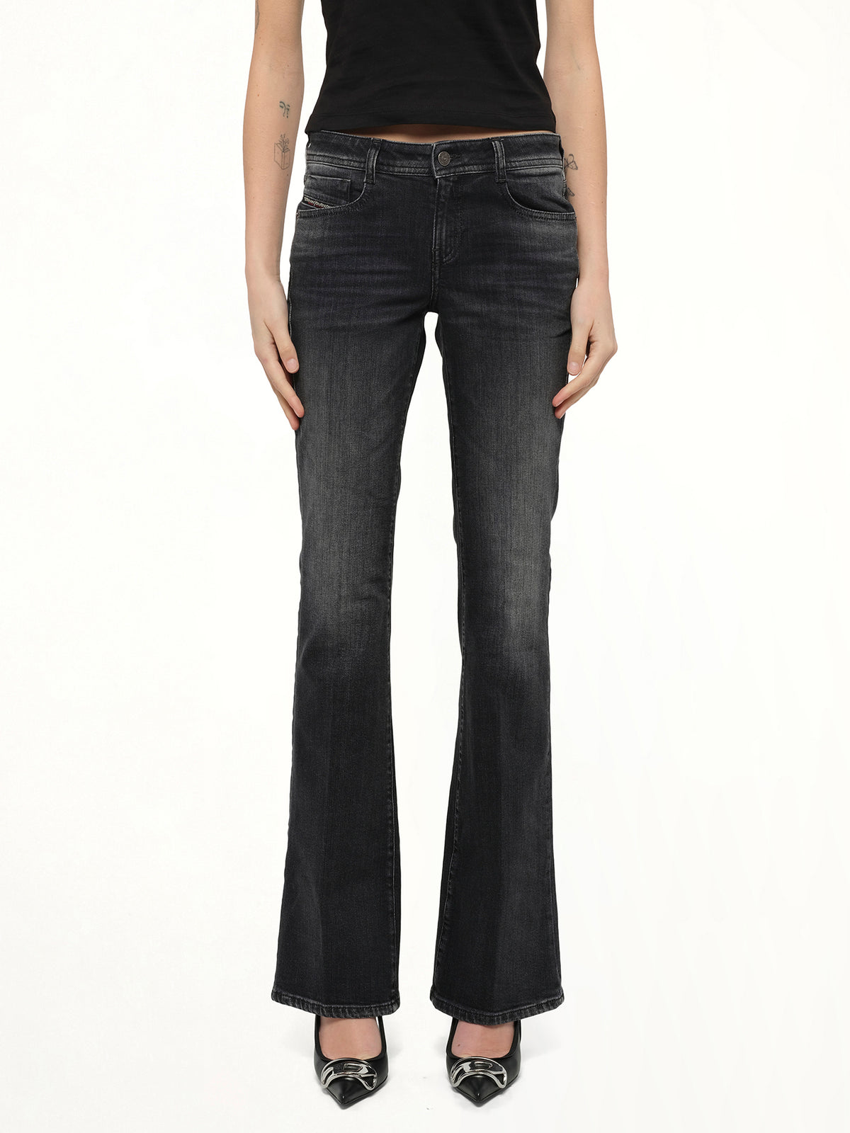 1969 D-EBBEY Bootcut Jeans in Black/Dark Grey