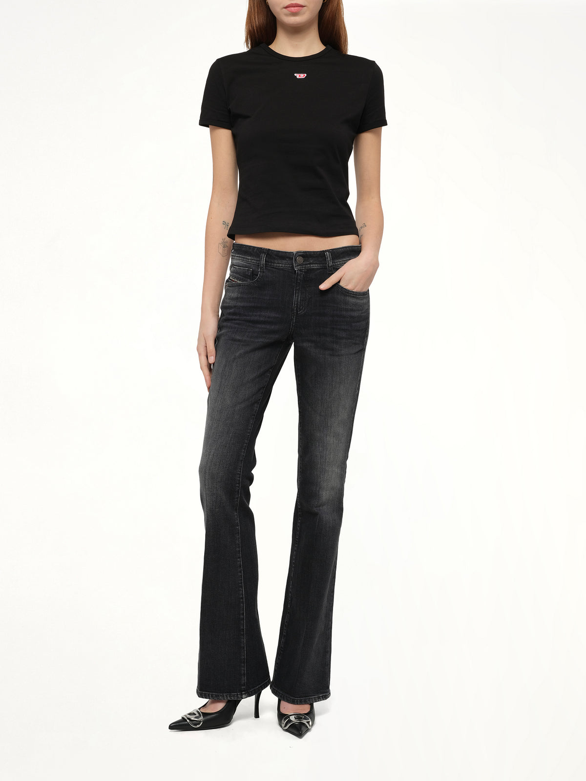 1969 D-EBBEY Bootcut Jeans in Black/Dark Grey