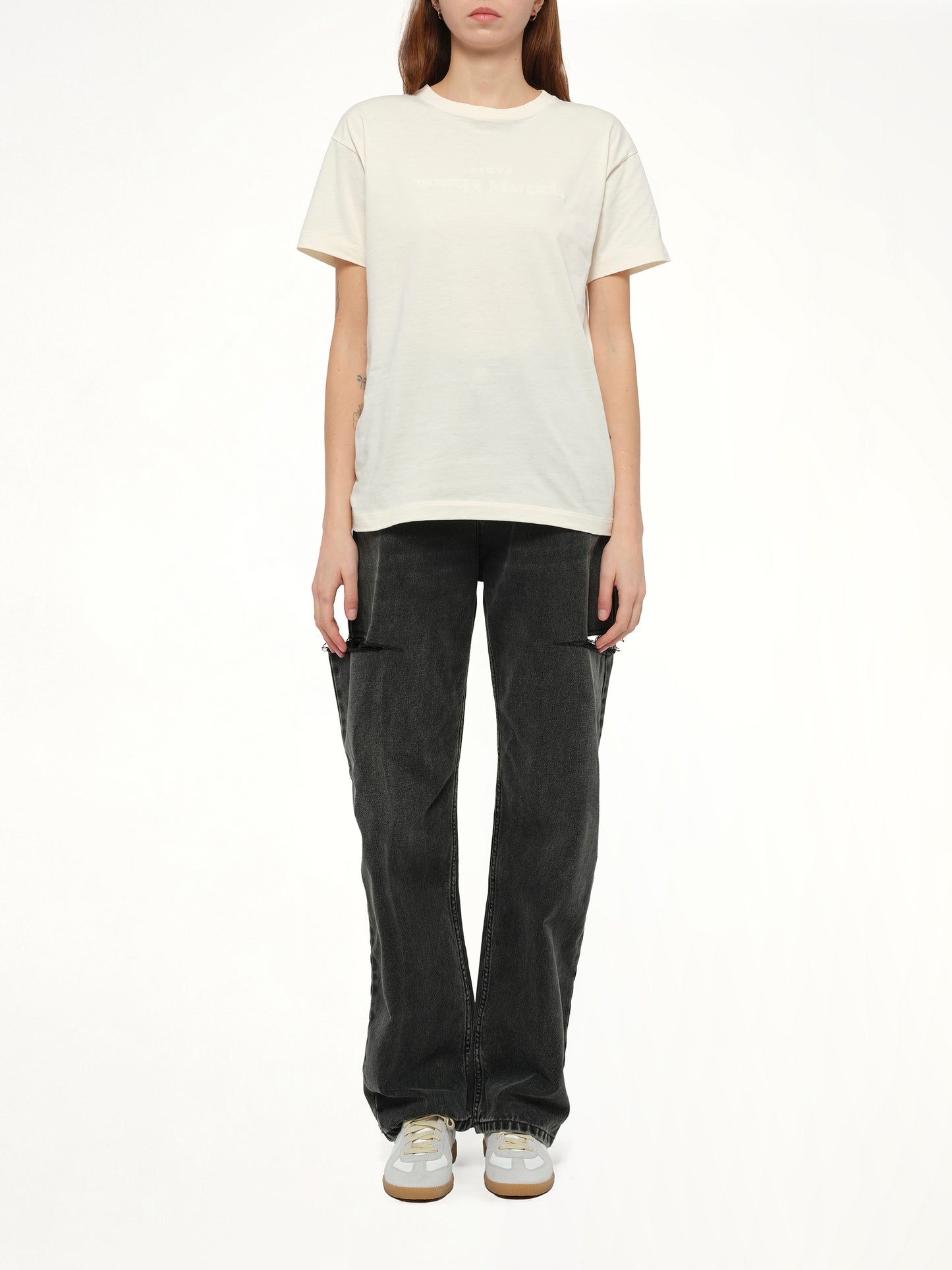 Slash Loose Fit Denim Jeans in Black