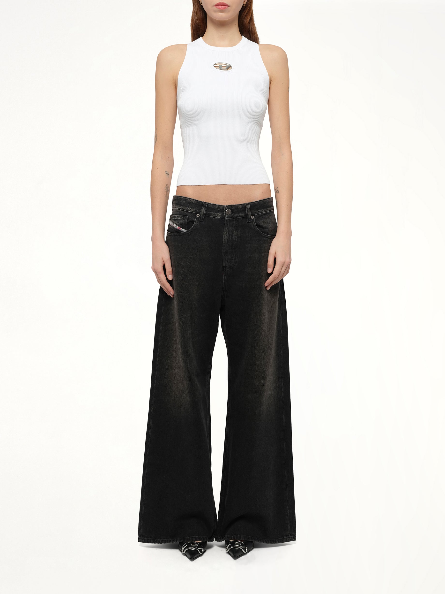 1996 D-SIRE Wide Jeans in Black/Dark Grey