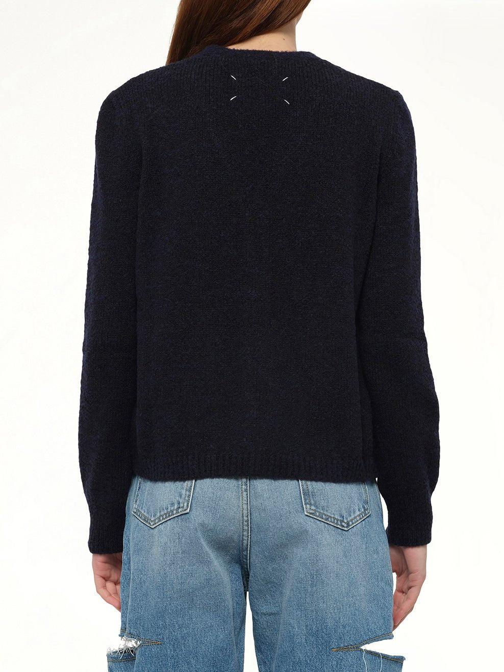 Gauge 5 Cardigan in Navy/Dark Brown