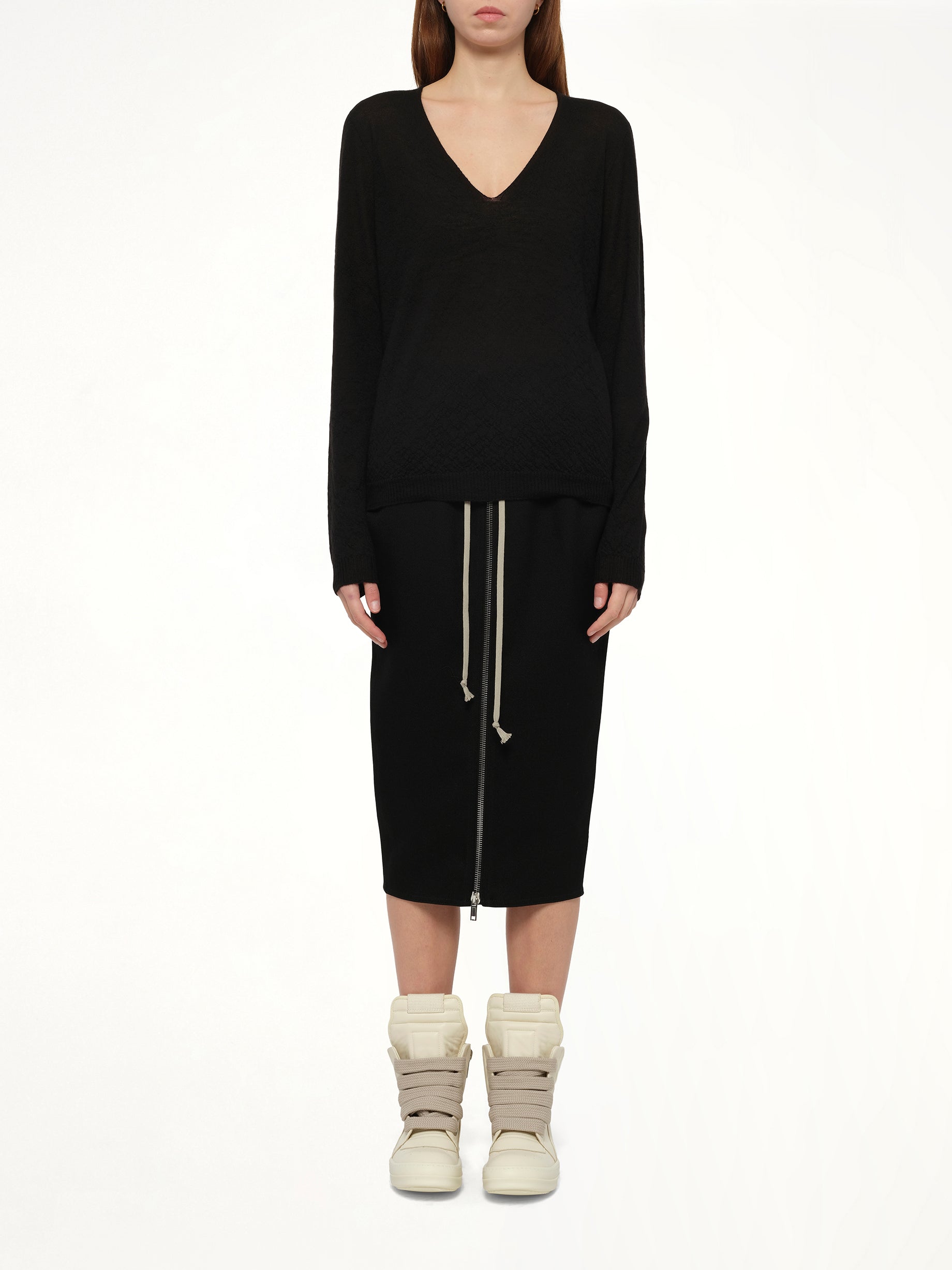 Cashmere V-Neck Pull in Black