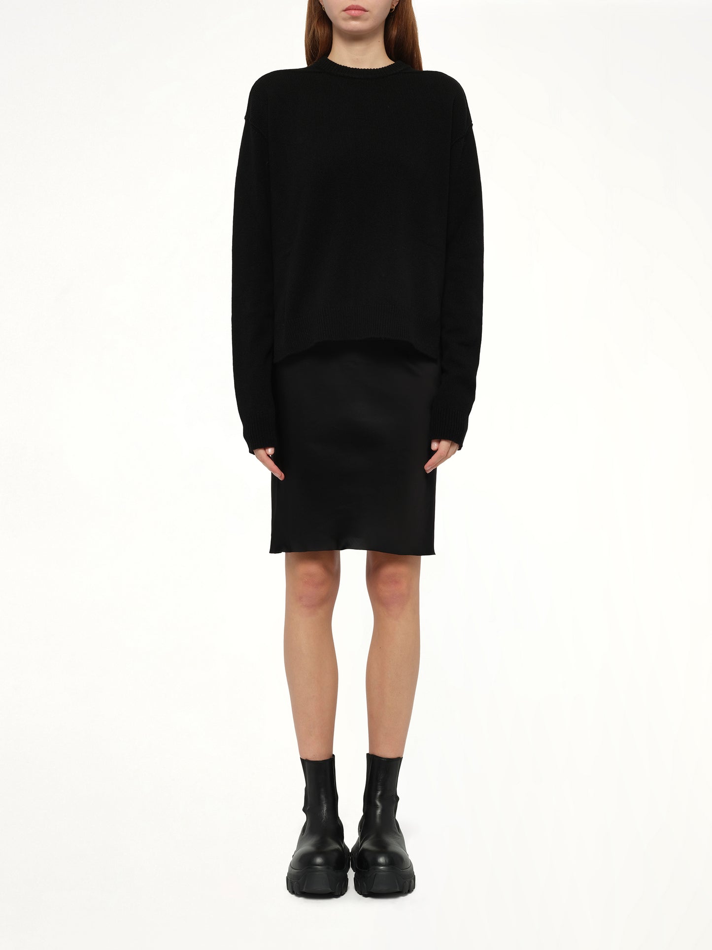 Round Neck Sweater in Black