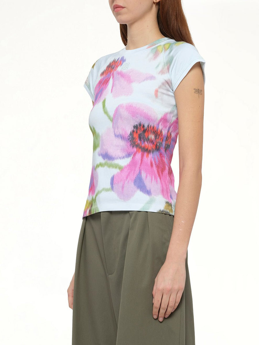 Small Fit T-Shirt in Light Blue/Multicolour