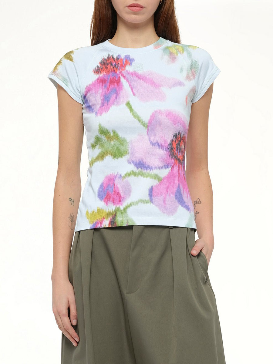 Small Fit T-Shirt in Light Blue/Multicolour