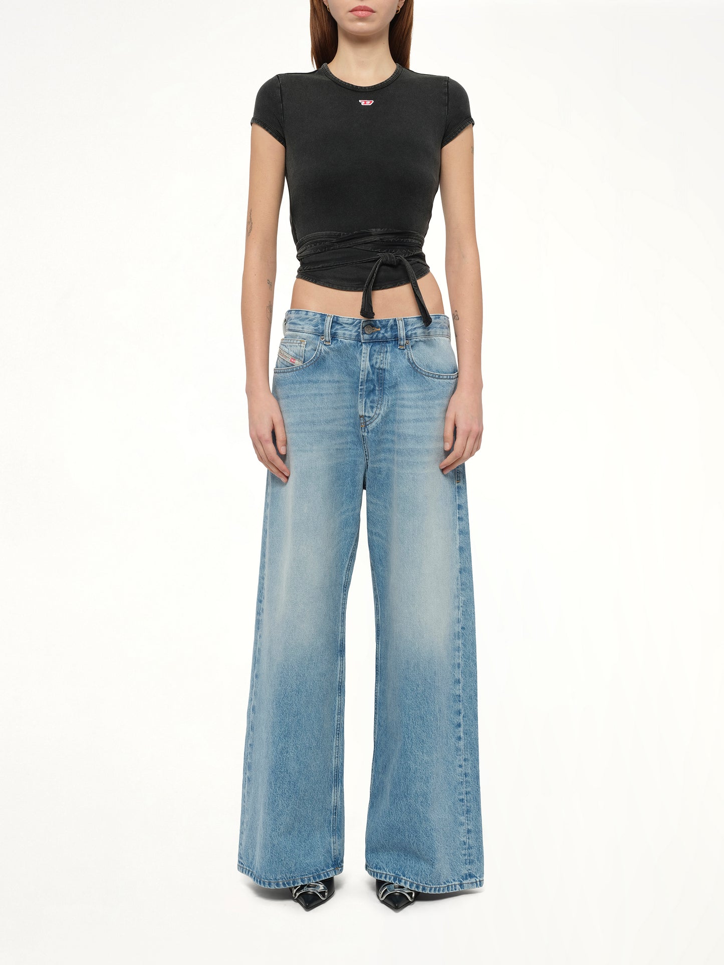 T-BUNNY-TAIL-R1 T-Shirt in Black/Dark Grey