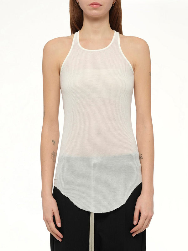 Basic Rib Tank Top in Milk