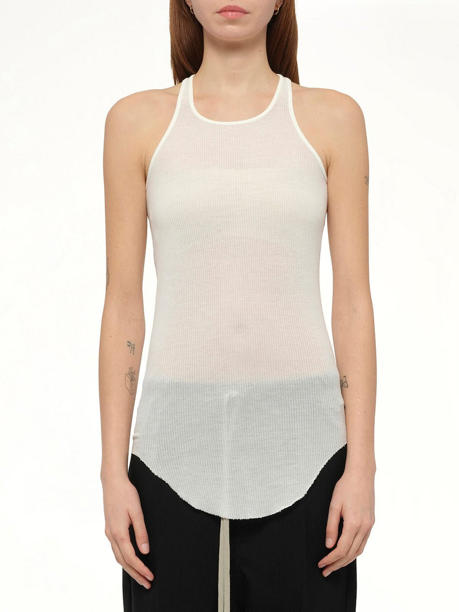 Basic Rib Tank Top in Milk