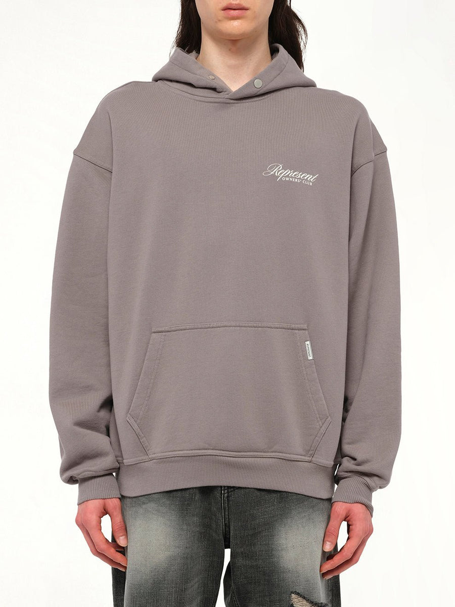 Represent Owners Club Script Hoodie in Slate
