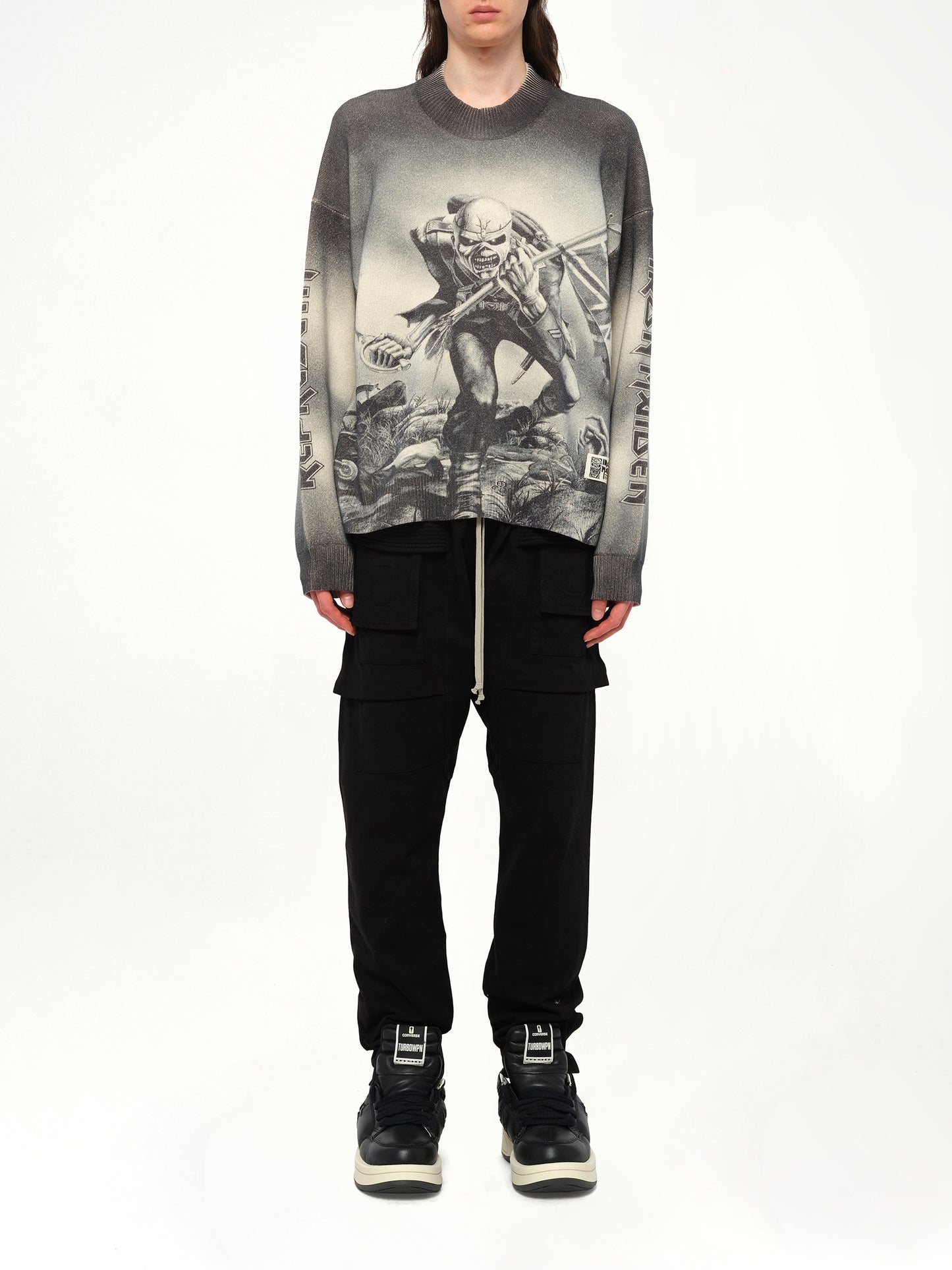 Iron Maiden Trooper Knit Sweater in Sunfade Grey